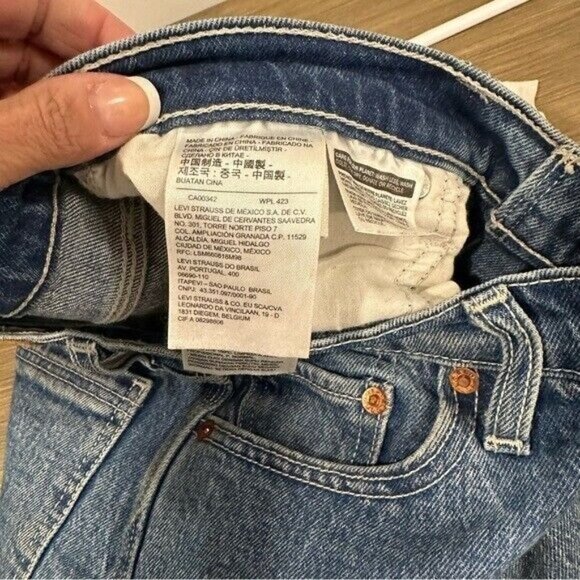 Levi's Premium Wedgie Straight High Rise Exposed Button Fly Jeans Sz 26 - Picture 12 of 14